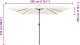 vidaxl Kwadratowy Parasol Ogrodowy 295x245 cm Piasek Biały 6