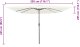 vidaXL Kwadratowy Parasol Ogrodowy z Oświetleniem LED 295x245 cm Beżowy 7