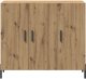 Szafka Artisan w kolorze dębowym 90x34x80 cm z drewna inżynieryjnego od vidaXL 5