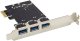 InLine® PCIe Karte, 3x+1x USB 3.2 Gen.1, Molex kompatibler 4-Pin Stromanschluss 5