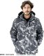 LH-ORKAN-J - męska kurtka ochronna stójka podszyty polarem dopinany kaptur softshell ocieplana wiatro i wodoodporna elastyczna z - moro-szary 3XL 1