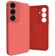 Etui do Samsung Galaxy S24 (Silikonowe, Osłona Kamery, Czerwone)   Szkło 9H 5