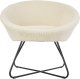 Fotel koktajlowy Centera, tapicerowany, okrągły - boucl złamana biel 2