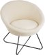 Fotel koktajlowy Centera, tapicerowany, okrągły - boucl złamana biel 8