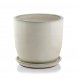 Doniczka ceramiczna z podstawką kremowa okrągła 31x27cm 1