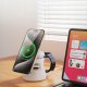 DUZZONA W23 - ładowarka indukcyjna 5w1 z głośnikiem Bluetooth i podświetleniem, kompatybilna z MagSafe 15W czarna 5