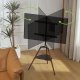 Stojak tripod TV 32-65" do 32kg regulowany z półką drewniany 6
