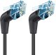 Patchcord Cat6a U/FTP 1m 100% miedź obrotowy kątowy slim 2