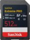 SanDisk Extreme PRO 512GB SDXC Memory Card, R 300MB/s W 300MB/s, 8K, V90, UHS-II 1