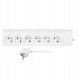 Solight Solight 6z prodlužovací přívod, 3m, 3 x 1mm2, bílý, 6+1 vypínač 1