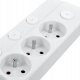 Solight Solight 6z prodlužovací přívod, 3m, 3 x 1mm2, bílý, 6+1 vypínač 3
