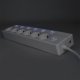 Solight Solight 6z prodlužovací přívod, 3m, 3 x 1mm2, bílý, 6+1 vypínač 4