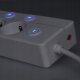 Solight Solight 6z prodlužovací přívod, 3m, 3 x 1mm2, bílý, 6+1 vypínač 5
