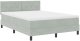 vidaXL Łóżko kontynentalne z materacem Jasnoszary 160x200 cm Aksamit 3