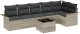 vidaXL 7-Częściowy Zestaw Sofy Ogrodowej z Poduszkami Szary Polirattan 2