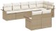 vidaXL Zestaw 8-osobowy sofa ogrodowa z poduszkami Beżowy Polirattan 2