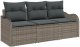 vidaXL Zestaw 3-częściowej sofy ogrodowej z szarymi poduszkami z polirattanu 2