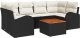 vidaXL Zestaw 7-sof ogrodowych z poduszkami czarny polirattan akacja 2