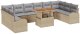 vidaXL 11-częściowy zestaw do jadalni ogrodowej z poduszkami Beżowy Polirattan Akacja 2