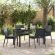 vidaXL Zestaw 3 Czarny Polirattan, stal 56,5 x 57 x 83 cm Trwały 1