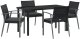 vidaXL Zestaw 3 Czarny Polirattan, stal 56,5 x 57 x 83 cm Trwały 1