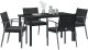 vidaXL Zestaw 3 Czarny Polirattan, stal 56,5 x 57 x 83 cm Trwały 2