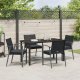 vidaXL Zestaw 3 Czarny Polirattan, stal 56,5 x 57 x 83 cm Trwały 3