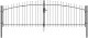 vidaXL Bramka ogrodowa z szpicem, podwójnie otwierana, szara 125x400 cm, stalowa 2