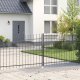 vidaXL Bramka ogrodowa z szpicem, podwójnie otwierana, szara 125x400 cm, stalowa 4