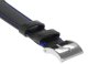 Skórzany pasek do zegarka Connect A02 18 mm czarny niebieska nitka . 2