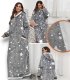 BLUZOKOC SZARY W GWIAZDKI PONCZO BLUZA Z KAPTUREM KIESZEŃ DŁUGI POLAR OVERSIZE 100% POLIESTER DLA MŁODZIEŻY DOROSŁYCH 1