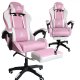 Fotel gamingowy obrotowy STRIKE z podnóżkiem i poduszką masującą, różowy KO40RB 1