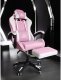 Fotel gamingowy obrotowy STRIKE z podnóżkiem i poduszką masującą, różowy KO40RB 2