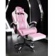 Fotel gamingowy obrotowy STRIKE z podnóżkiem i poduszką masującą, różowy KO40RB 8