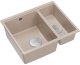 LOGAN 150 GraniteQ zlewozmywak pearl beige 56x46x22 cm 1,5-komorowy b/o wpuszczany + syfon manualny stal szczotkowana save space 2