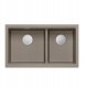 QUADRON | LOGAN 120 | granitowy zlewozmywak kuchenny SOFT TAUPE + STAL | wymiar: 76 x 45 x 23,5 cm | 2-komorowy podwieszany | podbudowa szafki od: 80 cm 1