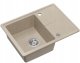 TONY 116 GraniteQ zlewozmywak granitowy river sand (beż) 1-komorowy z/o (60x45x18,5),  z syfonem i zaślepką  stal szlachetna 1