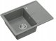 TONY 116 GraniteQ zlewozmywak granitowy silver stone (szary) 1-komorowy z/o (60x45x18,5),  z syfonem i zaślepką  stal szlachetna 1