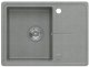 TONY 116 GraniteQ zlewozmywak granitowy silver stone (szary) 1-komorowy z/o (60x45x18,5),  z syfonem i zaślepką  stal szlachetna 1