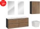 Zestaw meblowy 120cm z umywalką meblową SKY, półsłupkami i lustrami LED 1