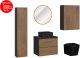 Zestaw meblowy 60cm z blatem, umywalką nablatową Slim, szafką wysoką, lustrem LED i misą wiszącą WC 1