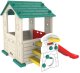 Domek Ogrodowy 3w1 dla dzieci Zielony Dach + Zjeżdżalnia + Koszykówka EDUKAMP 1