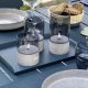 LED table lamp BRILLIANT BOUGIE, IP44, 2500K, 2xAA, timer, transparent glass, 3pcs 1
