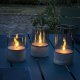 LED table lamp BRILLIANT BOUGIE, IP44, 2500K, 2xAA, timer, transparent glass, 3pcs 2