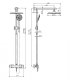 Shower system RUBINETA ETNA: rain and hand shower, thermostatic mixer 1