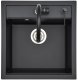 Stone sink 49x51x20 cm and mixer tap set; black; soap dispenser 2