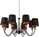 Pendant lamp G. LUX, 8 x E14, black/gold, o70 cm 1