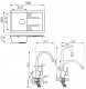 FERRO MEZZO sink and FITNESS faucet set, 78 x 48 cm, beige. 1