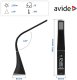 LED table lamp AVIDE BUSINESS LEATHER, 6W, 5000 K, 350 lm, dimmable, clock, black 1
