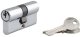 Lock cylinder, 35 x 35 mm, 5 keys, chrome-plated brass. 1